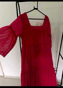 Elegant Pink Tiered Maxi Dress