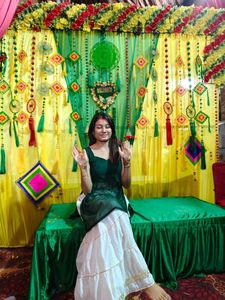 green sarara set perfect for haldi and mehendi an