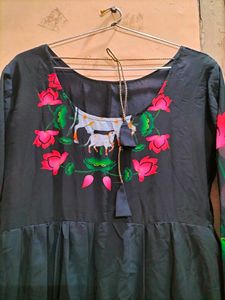 COW PRINT BLACK GOWN
