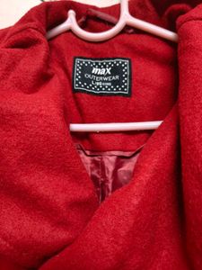 Women's Maroon Double-Breasted Coat
