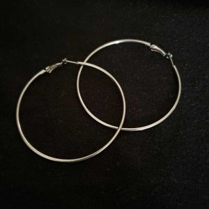 silver big hoops