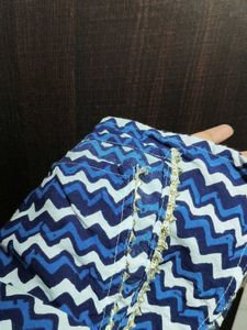 Blue Chevron Print Dupatta
