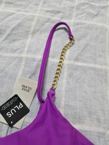 Purple Chain Detail Bikini Top