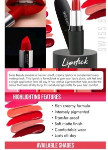 Swiss Beauty Pure Matte Lipstick - 206 Coral Red ?