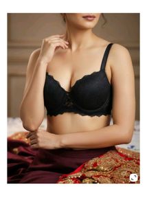 Lace Trimmed Black Bra