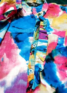 Colorful Ruffled Blouse