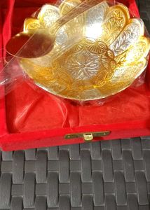 METALMASTERY Silver &amp; Gold Plated Bowl  N Sling Ba