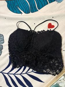 Black Lace Bralette Crop Top
