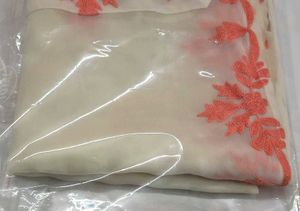 Elegant White &amp; Pink Embroidered Dupatta Scarf