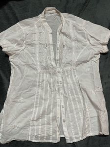 Elegant White Embroidered Kurta