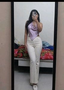 lavander backless satin top
