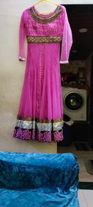 beautiful net embroidered anarkali