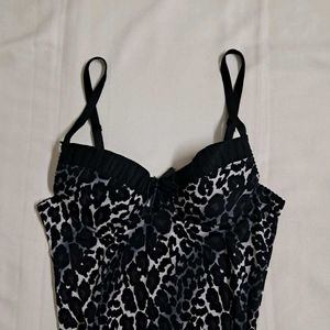 Y2k Vintage Leopard Print Babydoll Dress