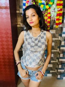 Sparkly Silver Sleeveless Top
