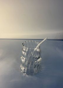 Meesho Wave Shape Glass with Straw