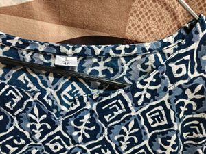 Boho Blue &amp; White Print Tunic Top