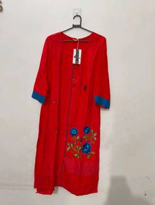 Red Embroidered Tunic