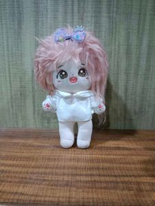 Cute Plush Doll with Pink Hair
