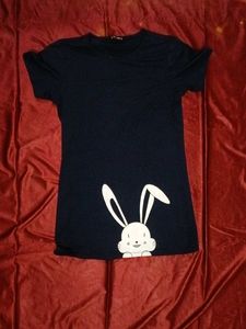 Cute Bunny Navy T-Shirt