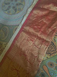 Stunning Red &amp; Gold Woven Saree