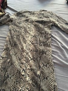 Snake Print Long Sleeve Mini Dress