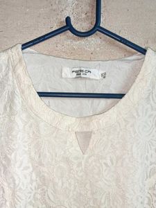 Elegant White Lace Top Layered