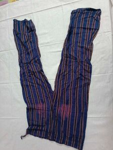 Striped Blue Cotton Palazzos