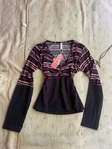 y2k stripped fitted top