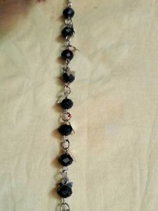 Black Beaded Charm Bracelet