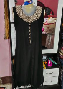 😍Beautiful Black Party Wear Georgette Kurti🥰