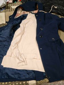 Blue Hooded Coat with winter sweater free