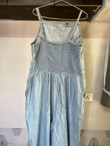 Denim Overalls with Floral Detail
