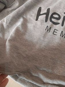 Grey Cropped "Heimish Memory" Sweatshirt