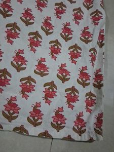 White Kurta with Red Floral Print