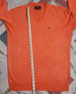 Men's Orange V-Neck pullover
