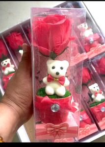 Rose &amp; Teddy Bear Soap Set of 2