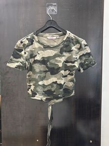 Camouflage Print Crop Top