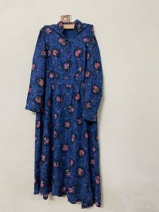 Elegant Blue Floral Maxi Dress