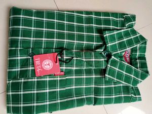 Green Plaid Button-Up Shirt