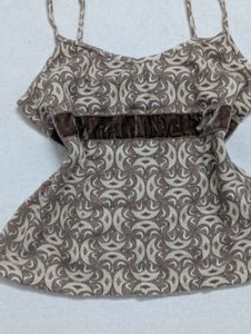 Vintage Y2K Brown Patterned Cami Top