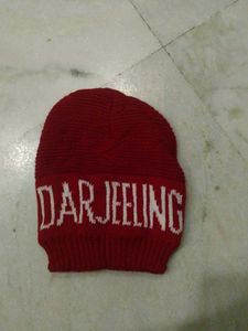 Red "Darjeeling" Knit Beanie Hat