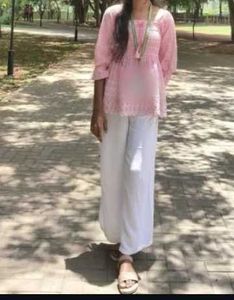 Pink Chikankari Kurta