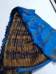Vibrant Blue Banarasi Silk Saree