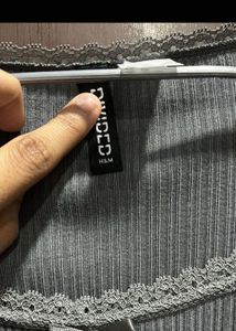 h&amp;m grey top