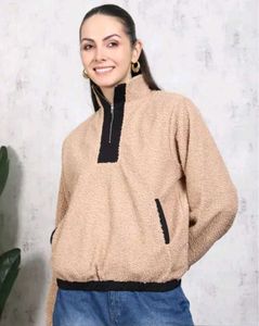 Shein Cozy Teddy Half-Zip Pullover