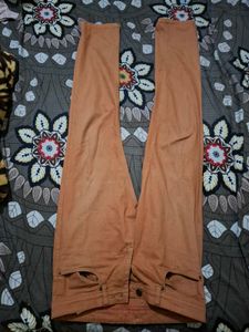 Men's Orange Casual Pants peter england