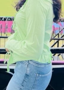 Stylish Light Green Bell Sleeve Top