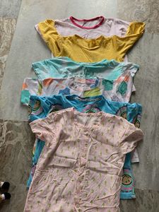 Bundle of 6 girls Pajama Tops