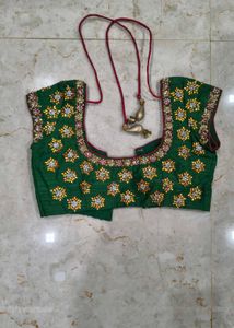 Embroidered Green Blouse