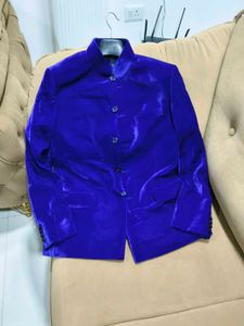 Blue Velvet blazer indowestern